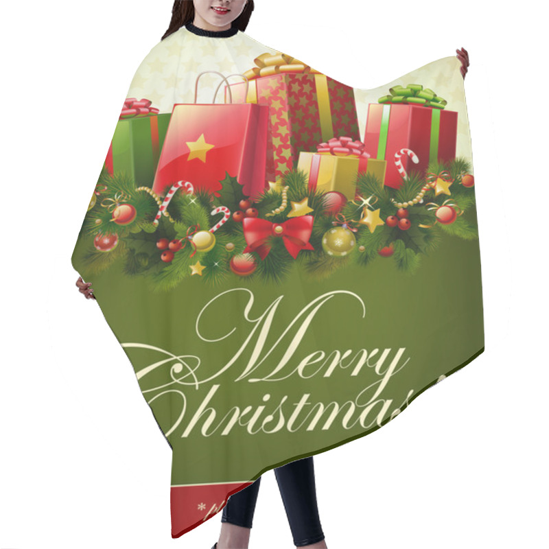 Personality  Christmas Card Hair Cutting Cape