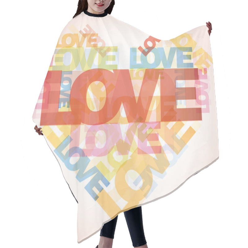 Personality  Valentine Heart From Love Words Hair Cutting Cape