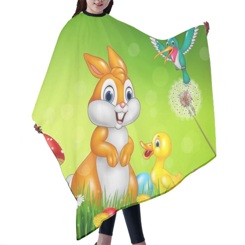 Personality  Cute Animals Easter Eggs On Green Grass Hair Cutting Cape