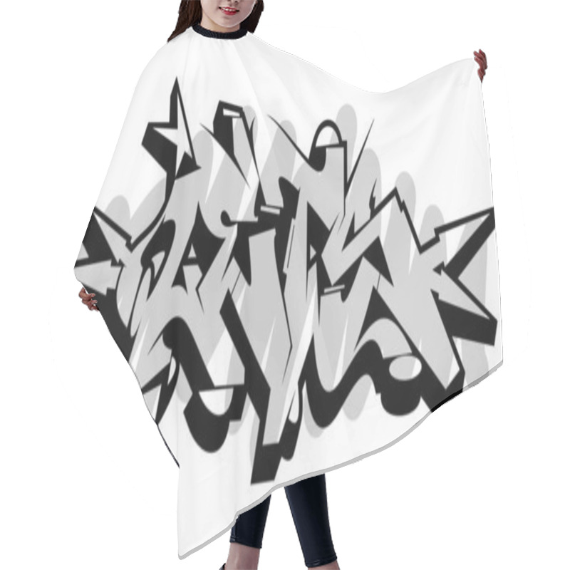 Personality  Abstract Word Lets Graffiti Style Font Lettering Vector Illustration Hair Cutting Cape