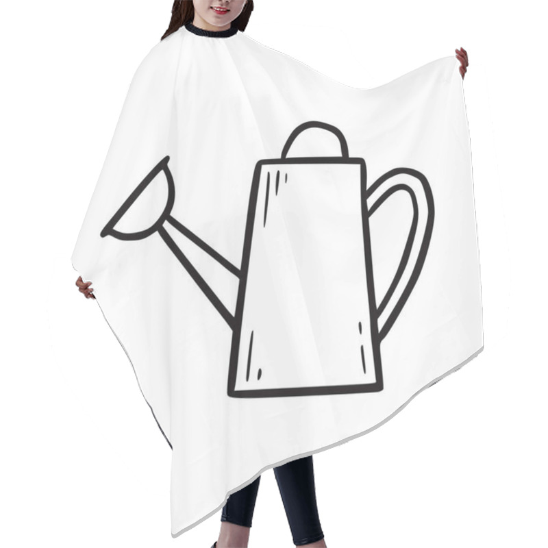 Personality  Hand Drawn Watering Can. Doodle Sketch  Hair Cutting Cape