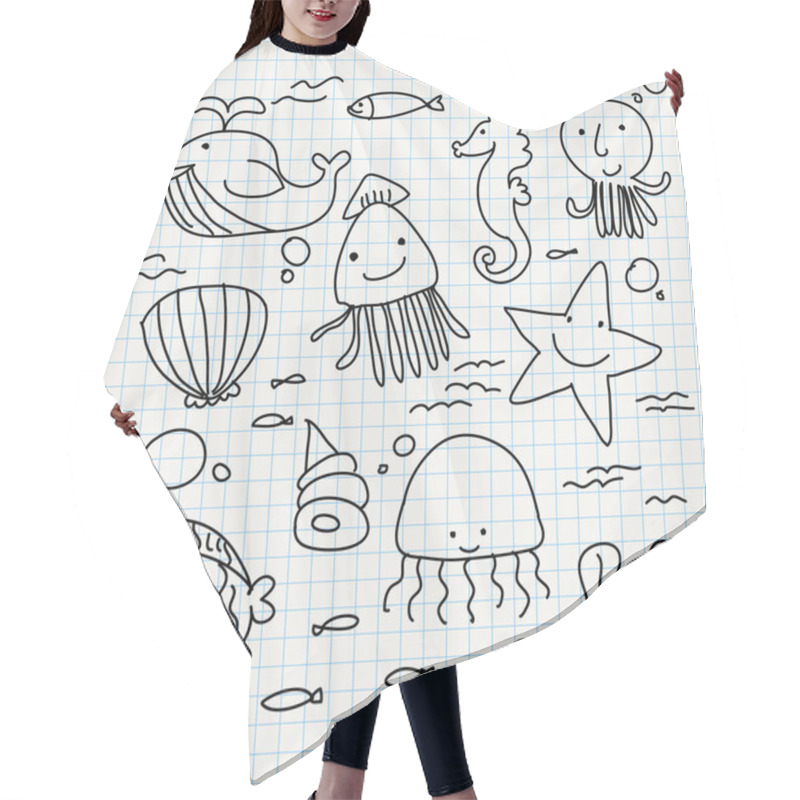 Personality  Notebook Paper Doodles Hair Cutting Cape