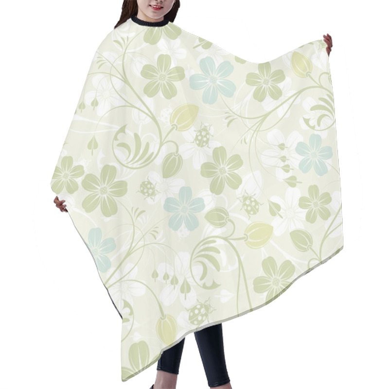 Personality  Flower Seamless Pattern Hair Cutting Cape