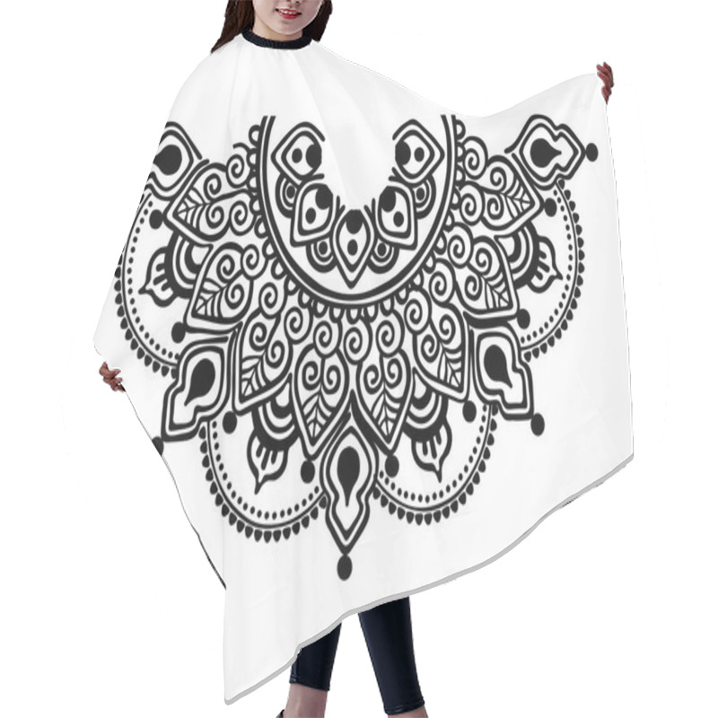 Personality  Neck Embroidery Design, Lace Print In Vector On White Background  Hair Cutting Cape