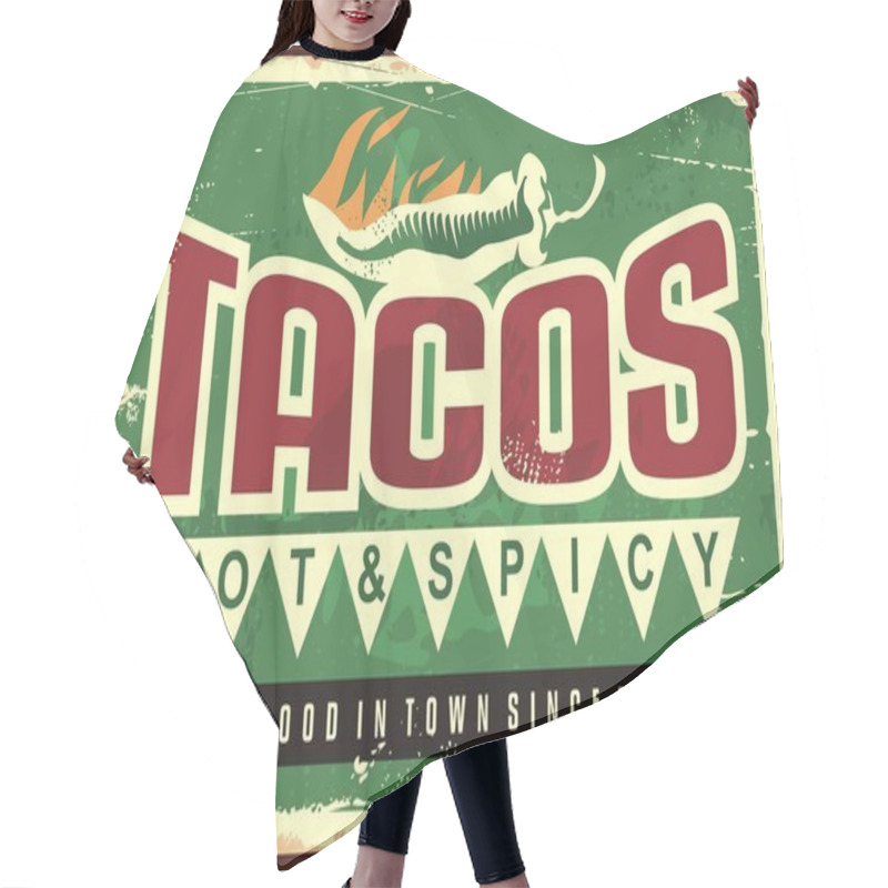 Personality  Hot And Spicy Tacos Promotional Sign Design Hair Cutting Cape