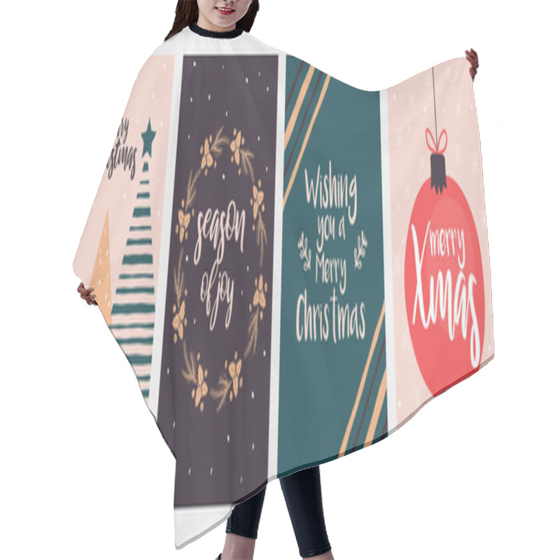 Personality  Christmas Cards Design Hair Cutting Cape