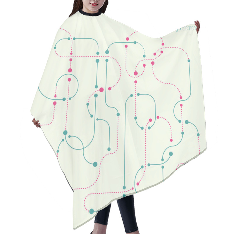 Personality  Abstract Background With Curved Lines, Dotted Lines  Dots. Hair Cutting Cape