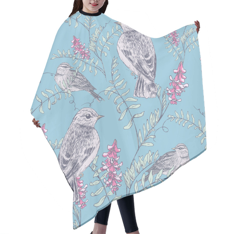 Personality  Bird And Flower Pattern Hair Cutting Cape