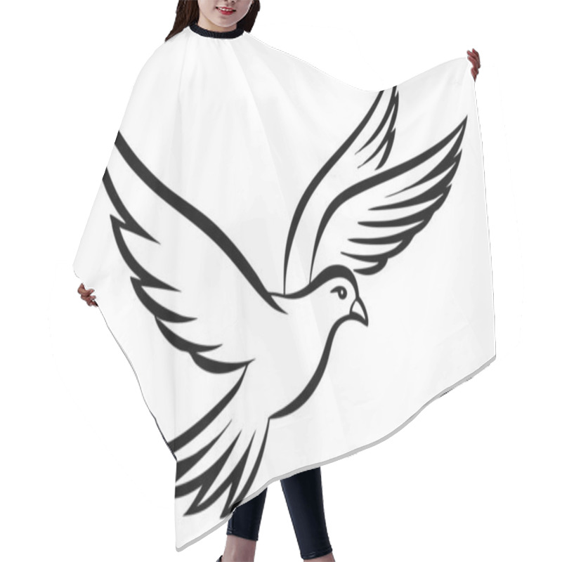 Personality  Stylized Flying Bird Illustration Highlighting Freedom And Grace Hair Cutting Cape