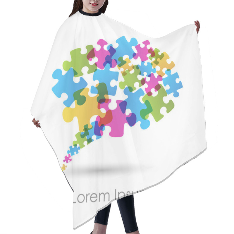 Personality  Speech Bubble Made From Puzzle Hair Cutting Cape