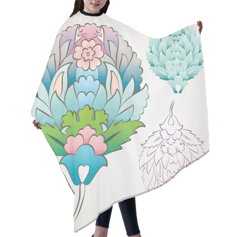 Personality  Ottoman Floral Motif Hair Cutting Cape