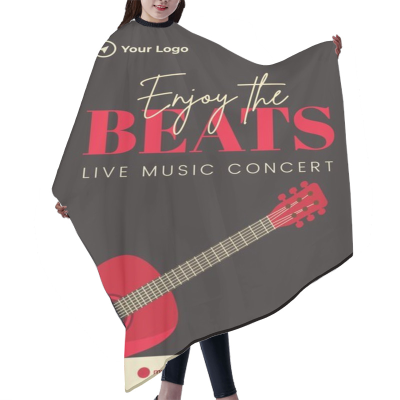 Personality  Enjoy The Beats Live Music Concert Flyer Design. Hair Cutting Cape