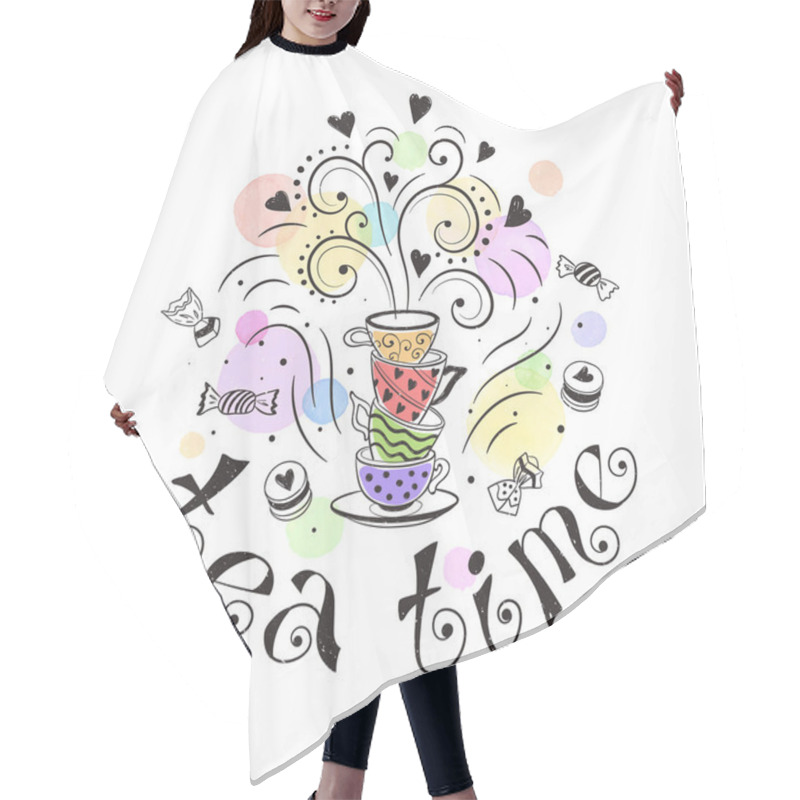 Personality  Tea Time Poster Hair Cutting Cape