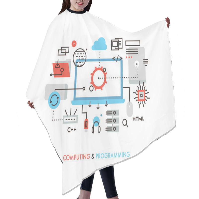 Personality  Computing And Programming Illustration Hair Cutting Cape