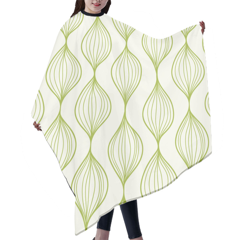 Personality  Green Vertical Ogee Seamless Pattern Background Hair Cutting Cape