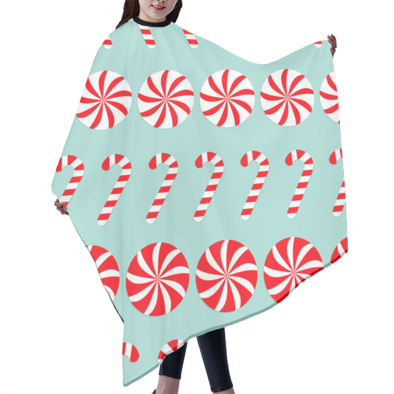 Personality  Christmas Round White And Red Sweets Hair Cutting Cape