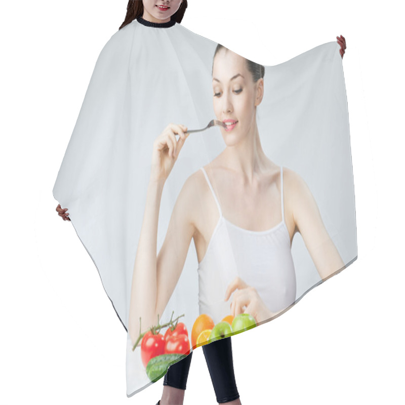 Personality  Eating Healthy Food Hair Cutting Cape