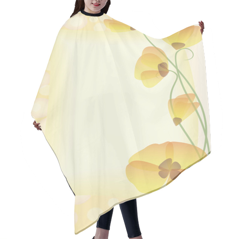 Personality  Yellow Poppies Hair Cutting Cape