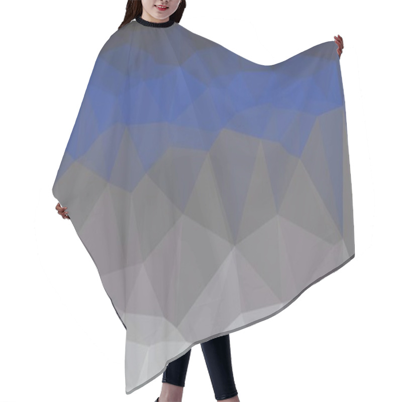 Personality  Abstract And Geometric Blue Background With Poly Pattern Hair Cutting Cape