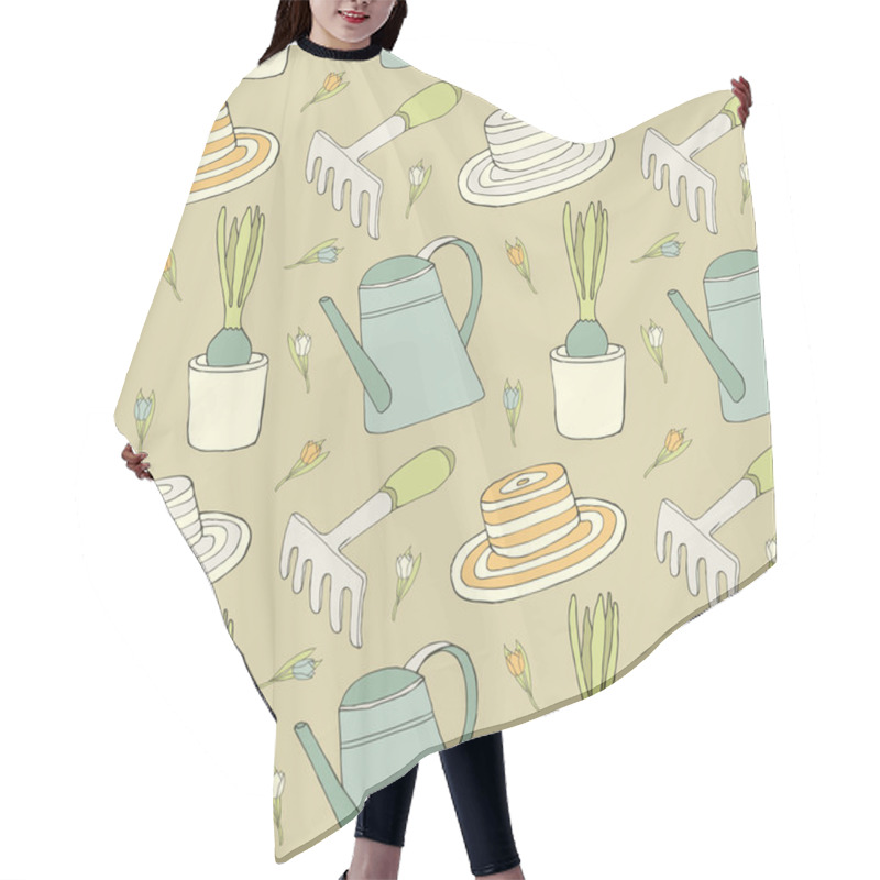 Personality  Spring Garden Seamless Pattern Hair Cutting Cape