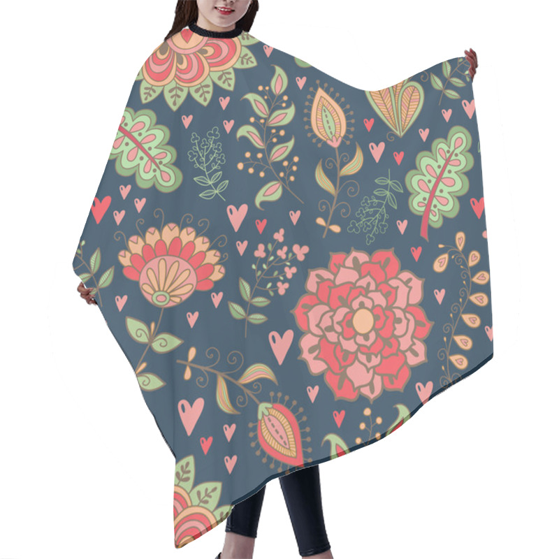 Personality  Seamless Floral  Pattern Hair Cutting Cape