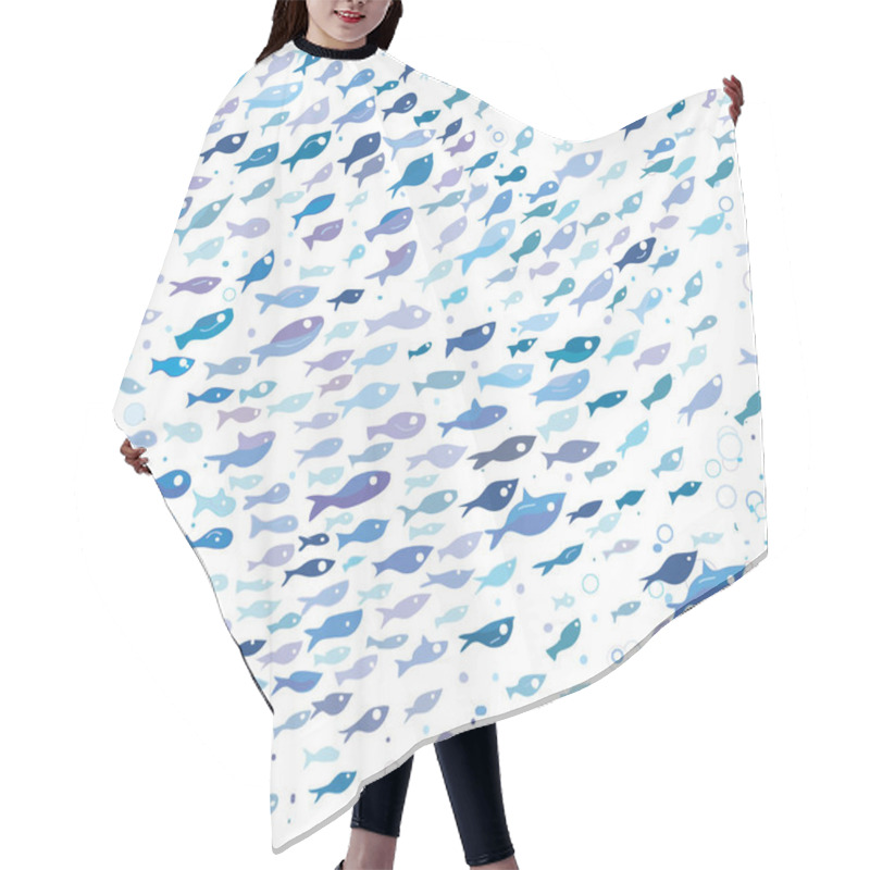 Personality  Decorative Fishes Seamless Pattern Hair Cutting Cape