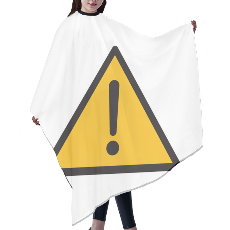 Personality  Danger Or Hazard Yellow Symbol. Danger Alert. Hair Cutting Cape