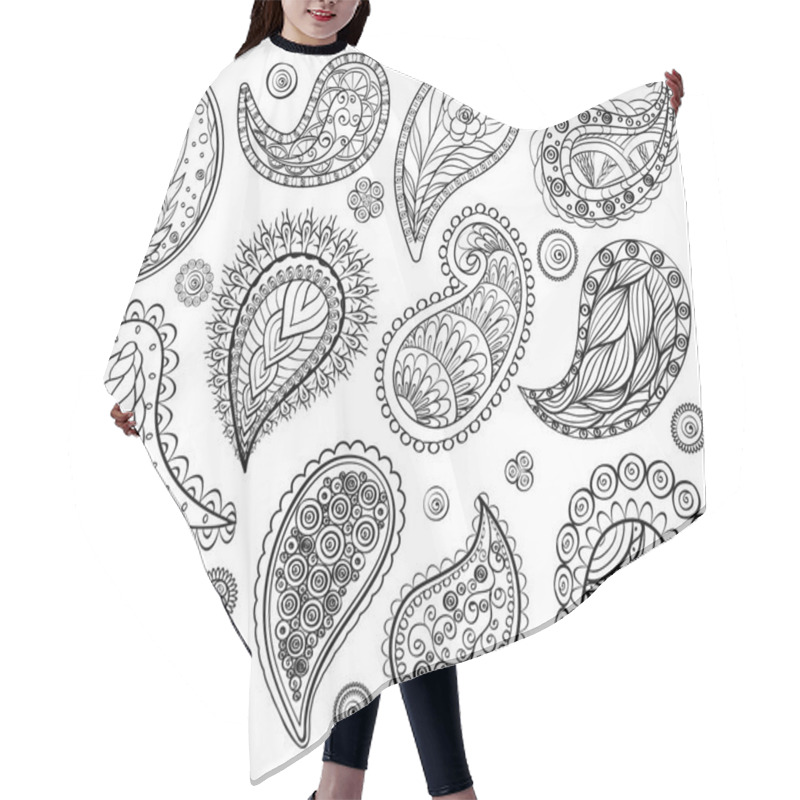 Personality  Ethnic Abstract Lace Hand Drawing Elements Hair Cutting Cape