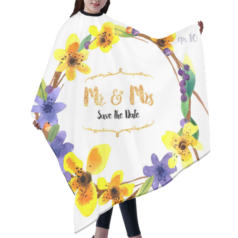 Personality  Collection Of Painted Flowers Hair Cutting Cape