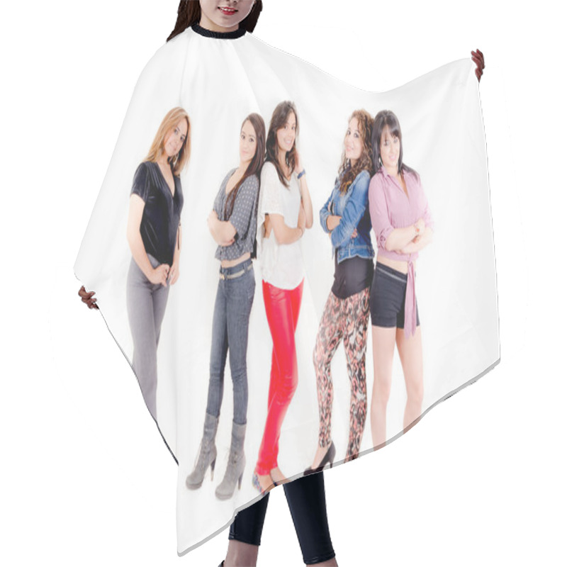 Personality  Group Of Businesswomen Hair Cutting Cape