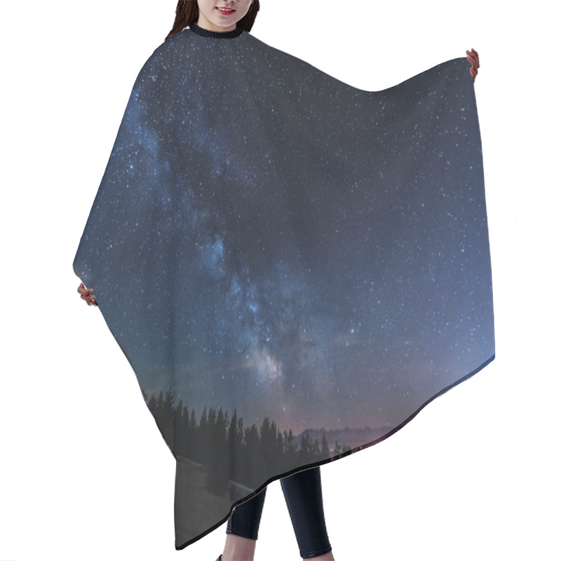 Personality  Bright Starry Sky With The Milky Way On The Background Of High Tatras Mountains Hair Cutting Cape