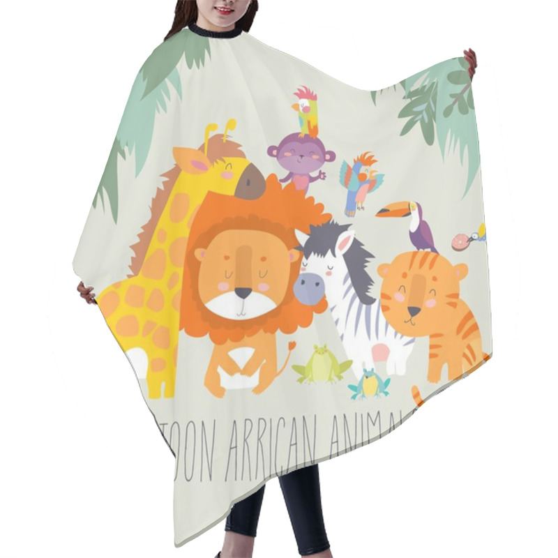 Personality  Happy Jungle Animals. Best Friends Hair Cutting Cape