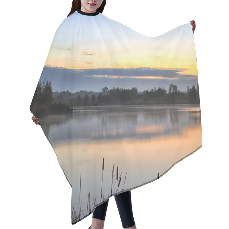 Personality  The Morning Landscape With Sunrise Over Water In The Fog Hair Cutting Cape