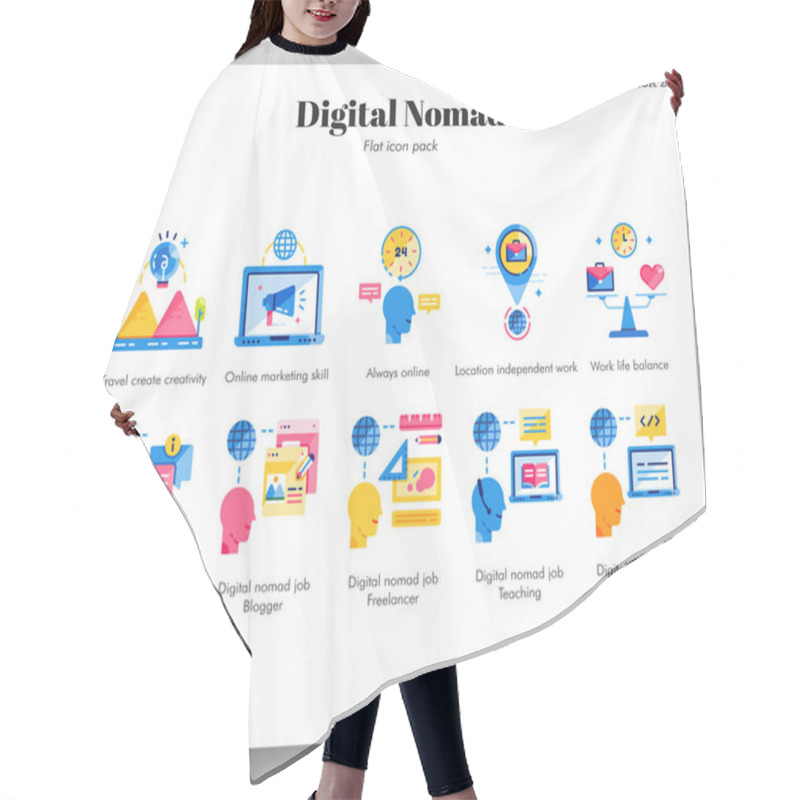 Personality  Digital Nomad Icons Flat Pack Hair Cutting Cape