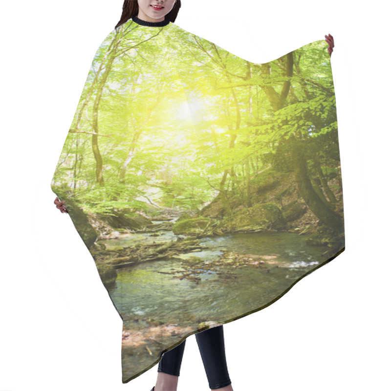 Personality  Forest Moutain Stream Hair Cutting Cape