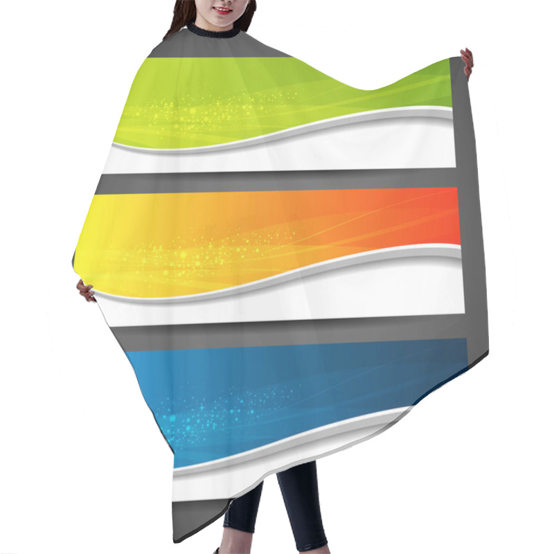 Personality  Collection Banners Modern Wave Design Background Hair Cutting Cape