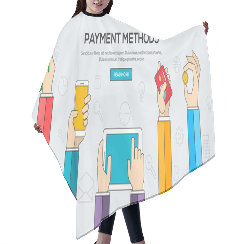 Personality  Flat Designed Banners Hair Cutting Cape