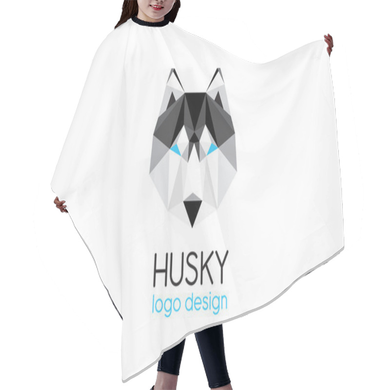 Personality  Husky Dog Head Logo Design - Vector Illustration Hair Cutting Cape