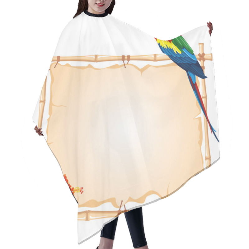 Personality  Parrot And Bamboo Frame Hair Cutting Cape