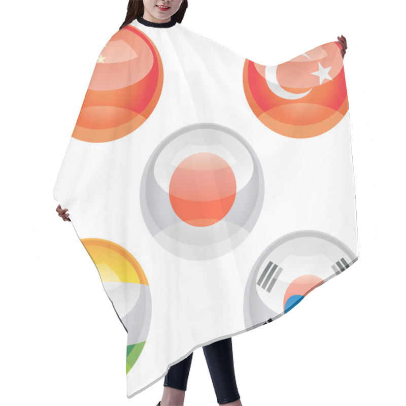 Personality  Flag_buttons Hair Cutting Cape