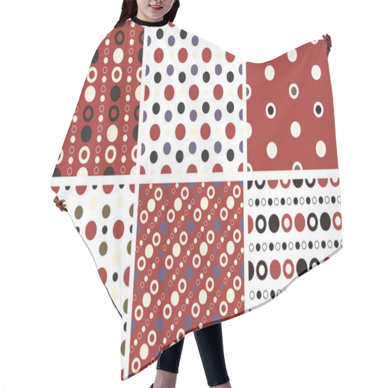 Personality  Vector Seamless Poka Dot Patterns Hair Cutting Cape