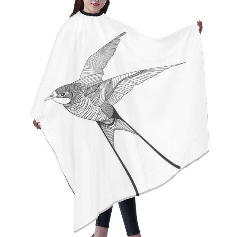 Personality  Zentangle Stylized Swallow Hair Cutting Cape