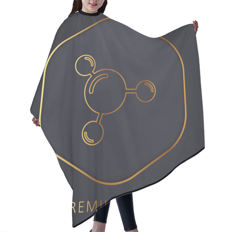 Personality  3 Molecules Golden Line Premium Logo Or Icon Hair Cutting Cape