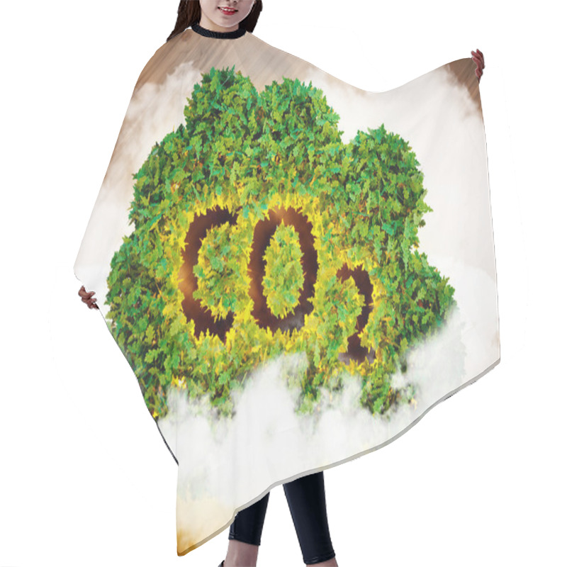 Personality  Greenhouse Gas Concept. Hair Cutting Cape