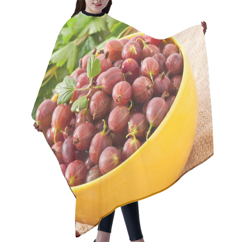 Personality  Red Gooseberries In A Yellow Bowl Hair Cutting Cape