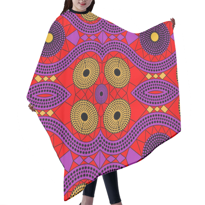 Personality  African Print Fabric, Ethnic Handmade Ornament For Your Design, Ethnic And Tribal Motifs Geometric Elements. Vector Texture, Afro Textile Ankara Fashion Style. Pareo Wrap Dress, Batik Color Style Hair Cutting Cape