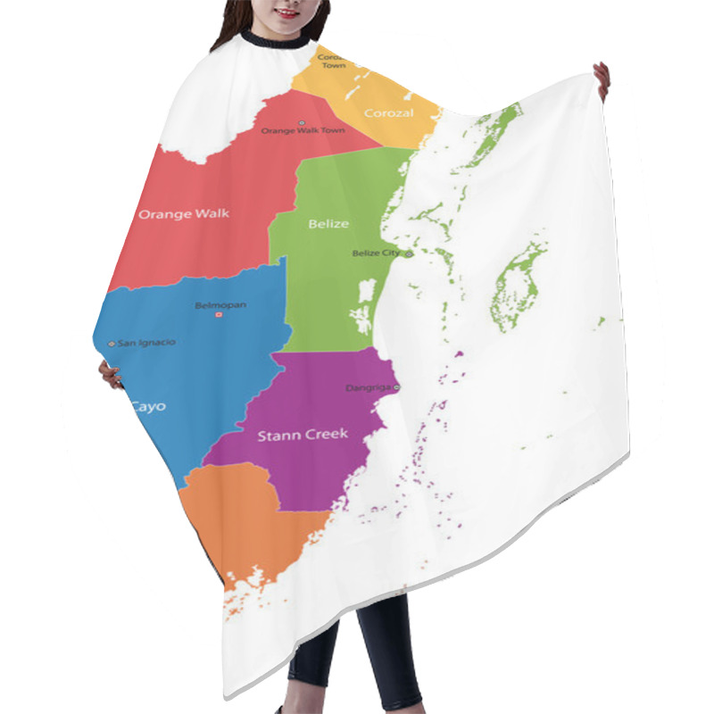 Personality  Belize Map Hair Cutting Cape