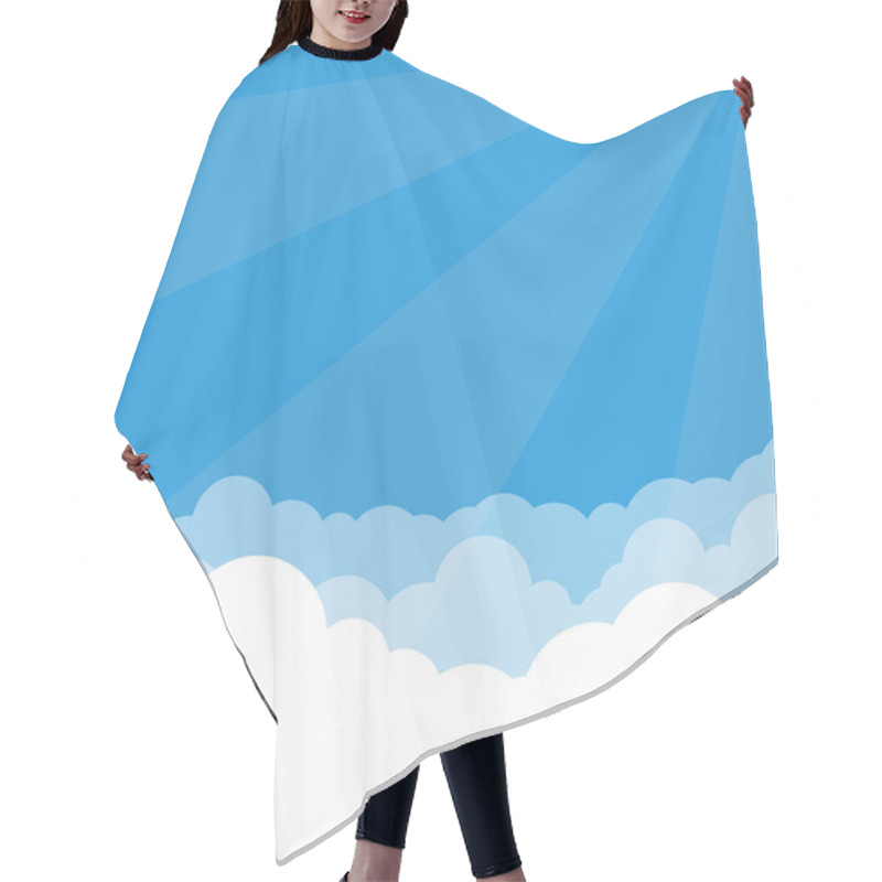 Personality  Simple Sky And Clouds Vector Illustration With Perspective Effect. You Can Use It As A Background And Place Your Text. Hair Cutting Cape