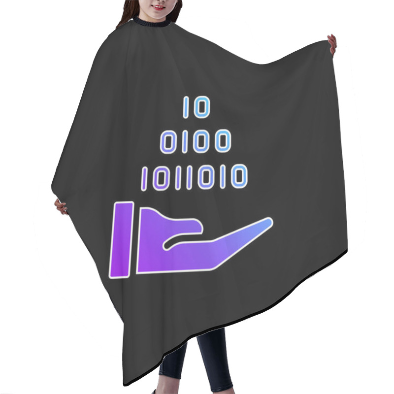 Personality  Binary Code Blue Gradient Vector Icon Hair Cutting Cape