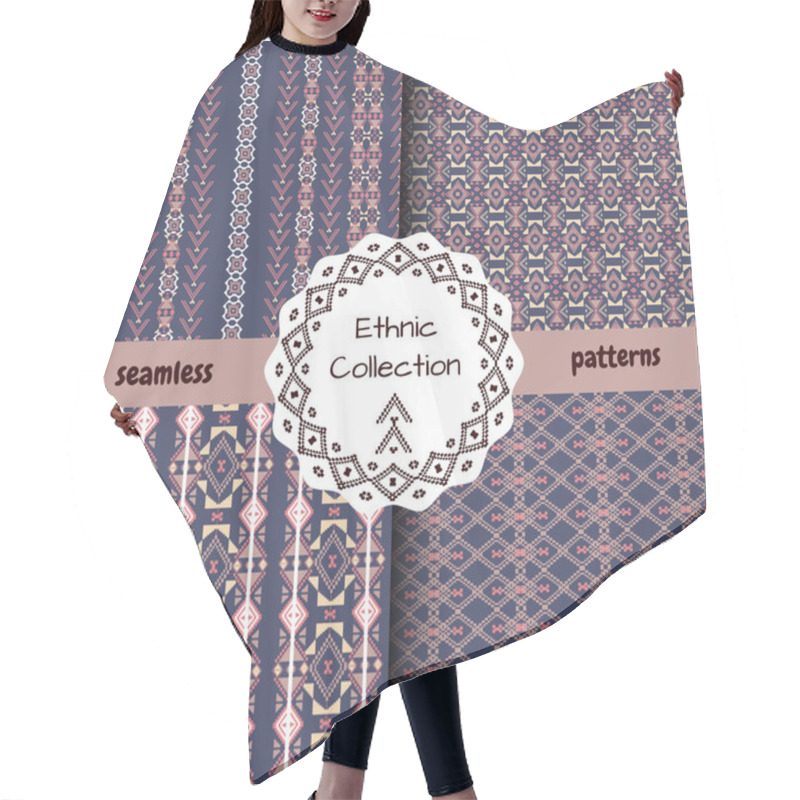 Personality  Set Of Ethnic Tribal Patterns Hair Cutting Cape